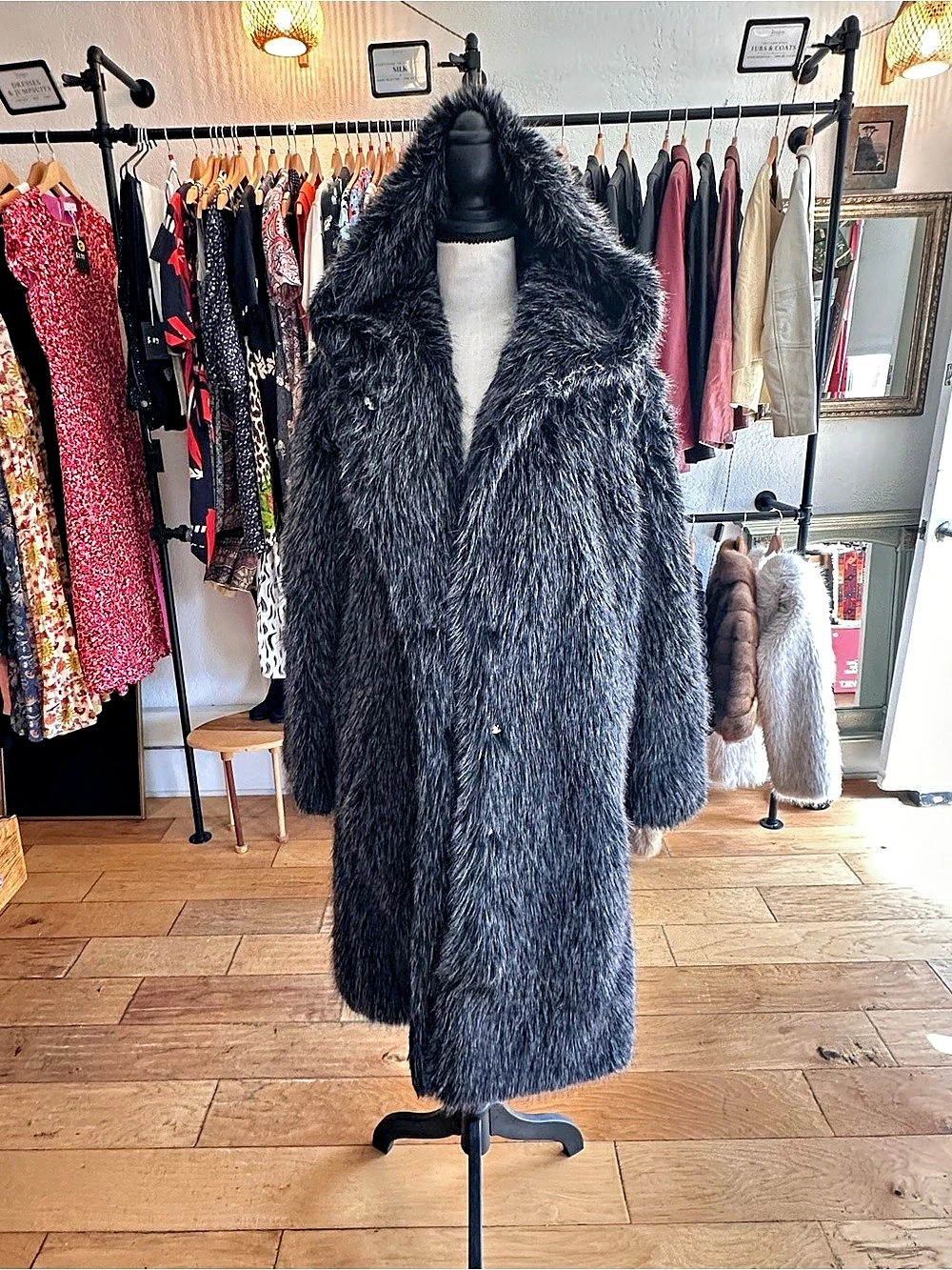 Boy and Girl Hooded Shaggy Faux Fur Long Coat